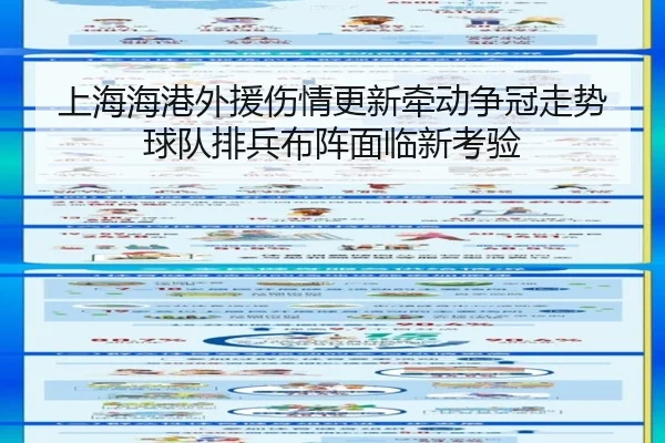 上海海港外援伤情更新牵动争冠走势 球队排兵布阵面临新考验 | leyu